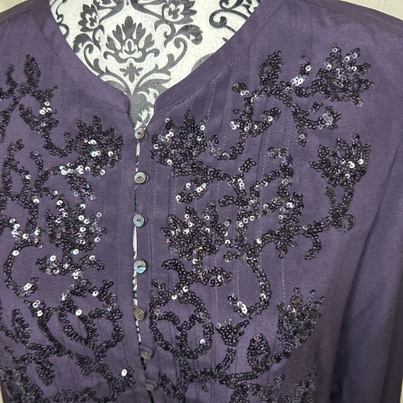 NWT Calypso St. Barth Calriss Tunic Top Dark Purple - Picture 2 of 10